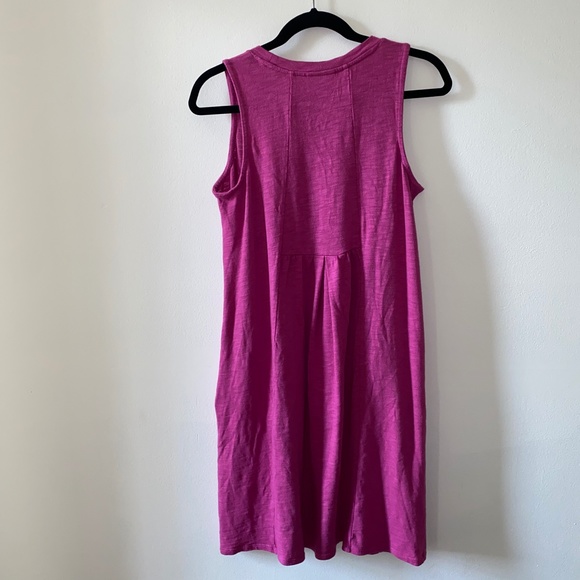 J. Jill Fuchsia Cotton/Modal Blend Sleeveless Dress with pockets - Picture 4 of 7